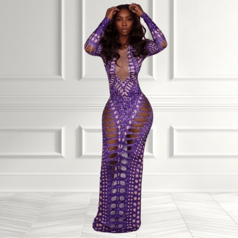 Twilight Elegance Cutout Maxi Dress
